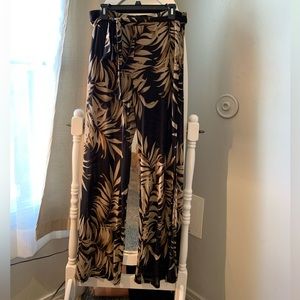 High Waisted Mesh Pants With Slits